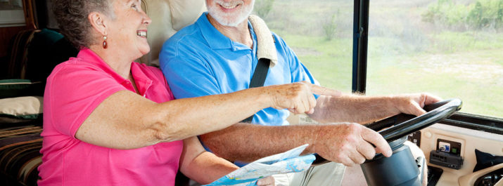 A married couple traveling during RV retirement.